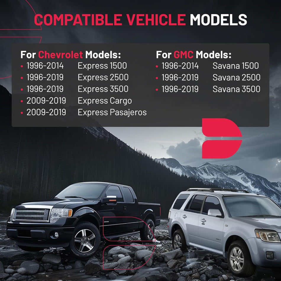 SYERAL Power Door Lock Actuator Front Right Driver Side Compatible with Chevy Express 1500 2500 3500 1996-2014, Compatible with GMC Savana 1500 2500 3500 1996-2019 Replaces 22745039