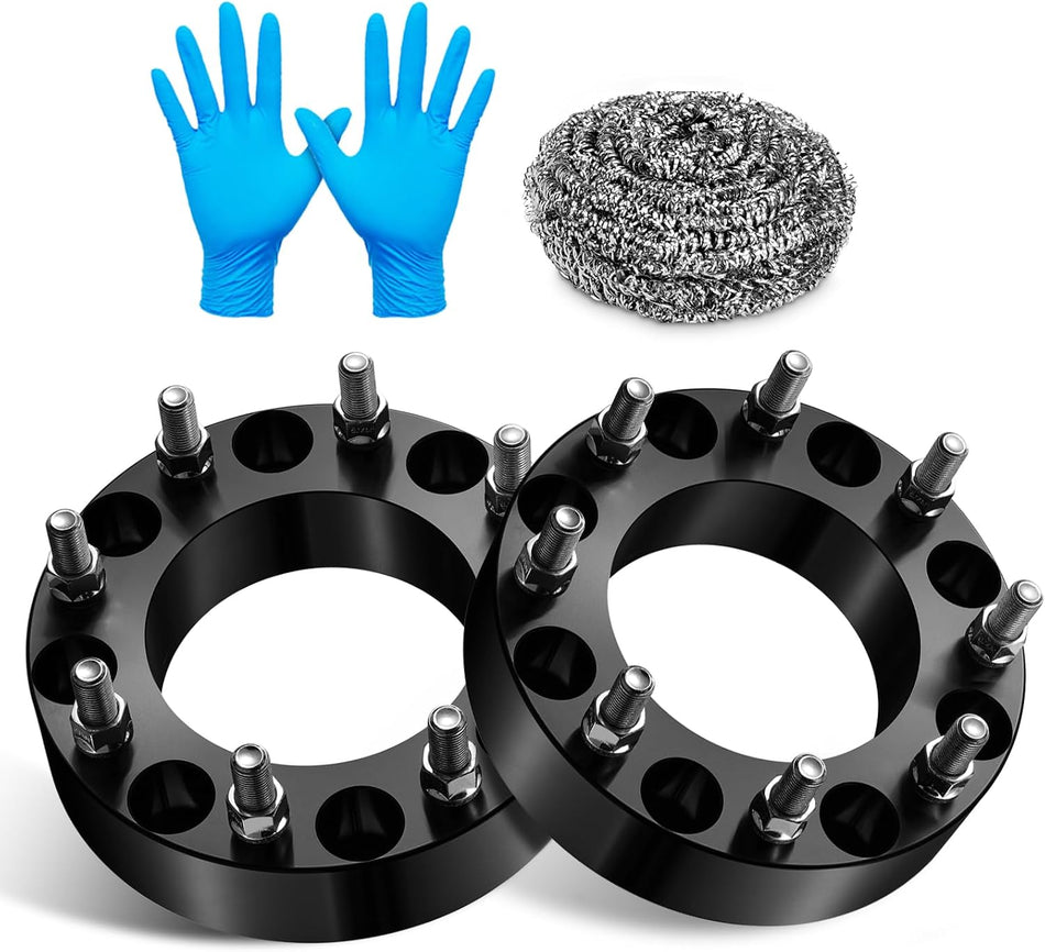 BDFHYK Wheel Spacers Compatible with Chevy Silverado 2500 2500HD 3500 3500HD Sierra 2500 HD 3500HD, Forged 8 Lug Wheel Adapters M14x1.5 & 125mm Hub Bore, Thickness 2" Spacer 8x7 (8x180mm)
