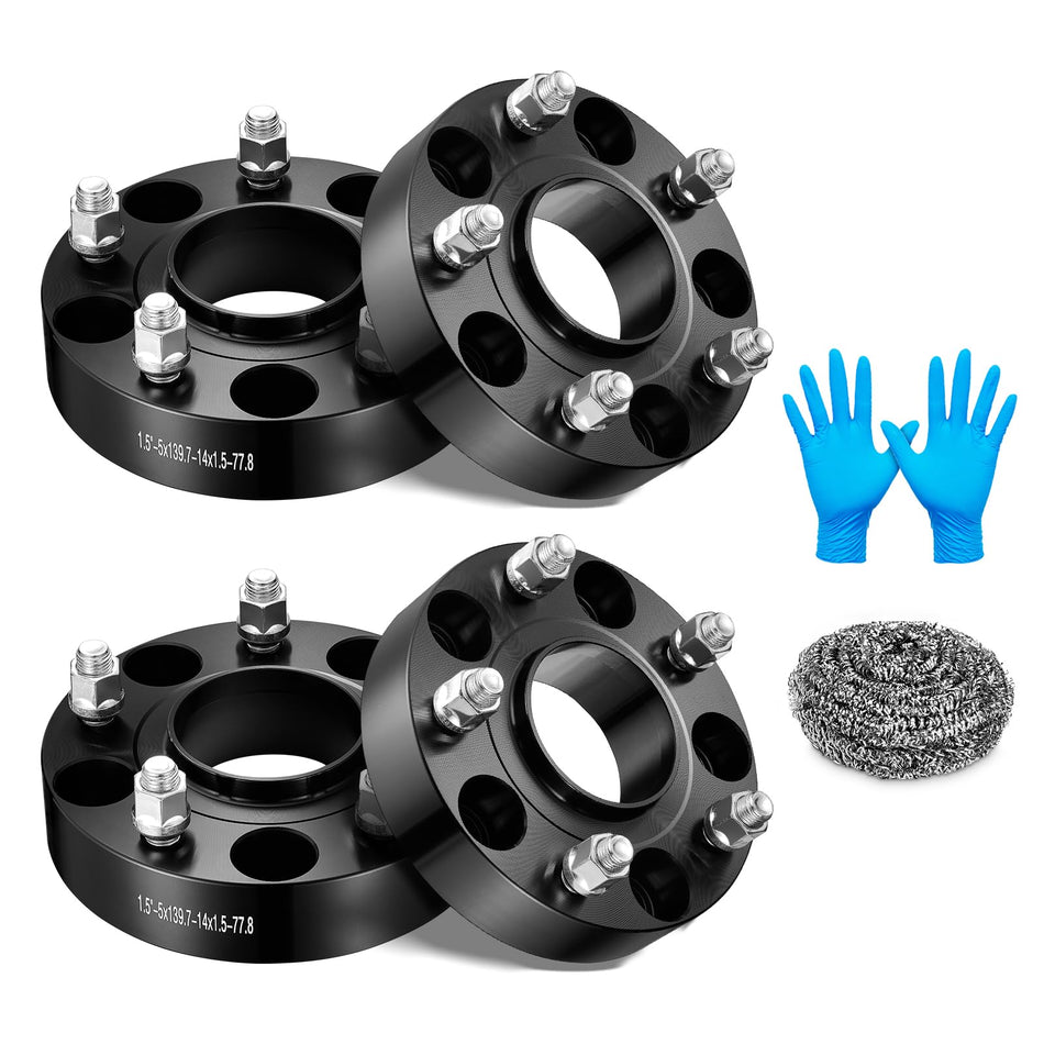 BDFHYK 5x4.5 Wheel Spacers Compatible with Mustang 1995-2021, 4 Pcs 1 inch(25mm) 5x114.3 Thread Pitch M14x1.5 70.5mm Hub Centric Solid Wheels Spacer for Explorer 2020-2022 Aviator 20-21 5Lug Rims