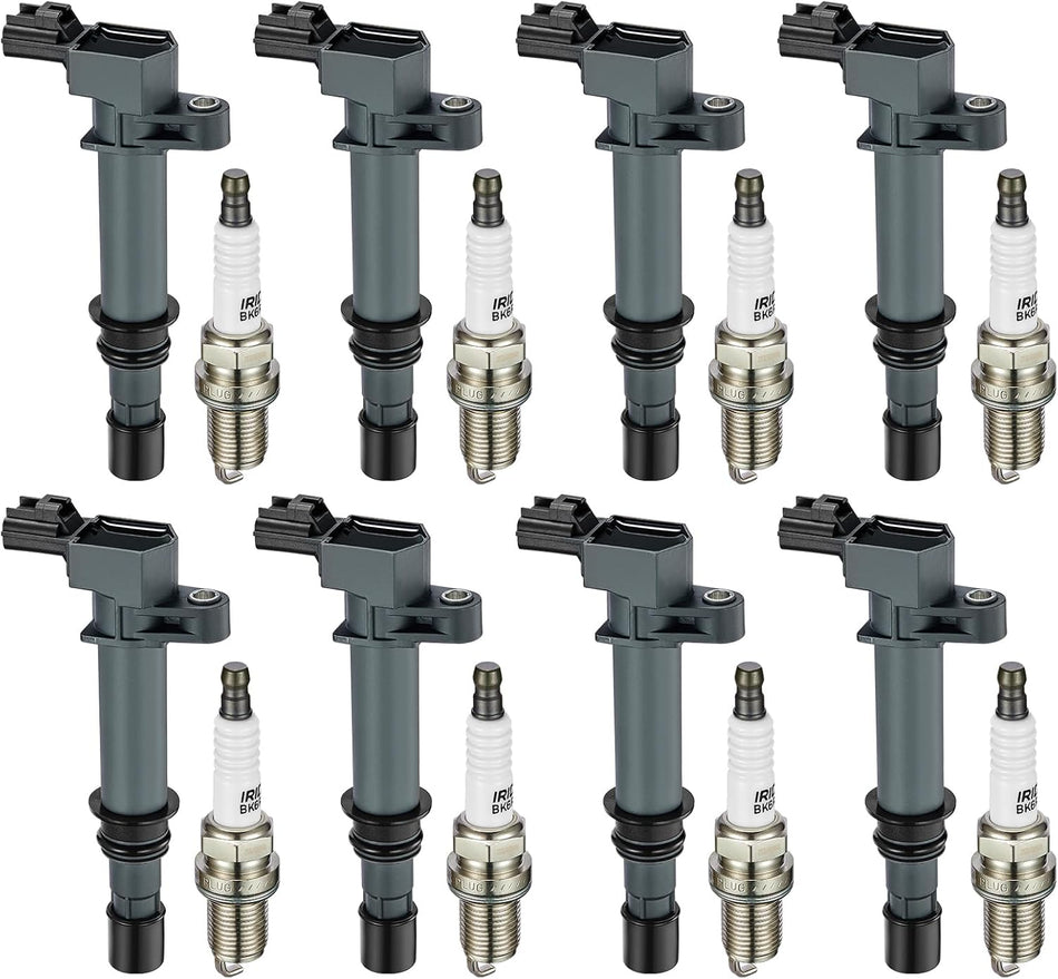 BDFHYK Ignition Coil Pack UF270 and Iridium Spark Plug 4503 Compatible with Dodge Durango Ram 1500 Dakota Jeep Grand Cherokee 2000 2001 2002 2003 2004 2005 2006 2007 4.7L V8 5C1114 UF297 Set of 8