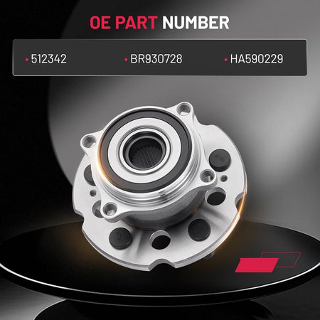 Close-up view of 512342 rear wheel hub bearing mounting detail