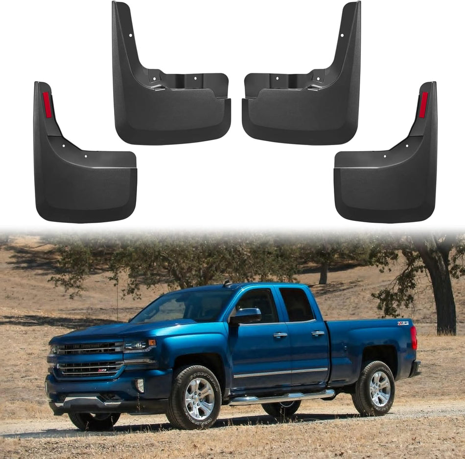 BDFHYK Mud Flaps Splash Guards 4PCS Front & Rear Side Mud Guards Compatible with Chevy Silverado 1500 2019-2022
