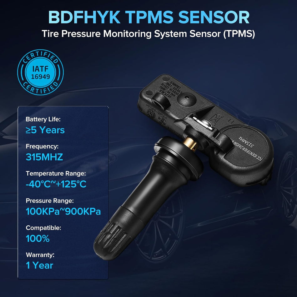 BDFHYK 315MHz TPMS Sensor for Lincoln, Mercury, Ford F-150 F-250 Explorer Edge Mustang Expedition Escape Fusion 2009-2018 - OE9L3Z-1A189-A DE8T-1A180-A