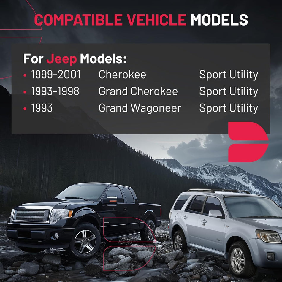 SYERAL Power Door Lock Actuator Front Left Driver Side for Jeep Cherokee 1999-2001 Grand Cherokee 1993-1998 Grand Wagoneer 1993 Replaces DLA1330 DLA607 4773635 4798915AB 4798915AC 55033439 931-664