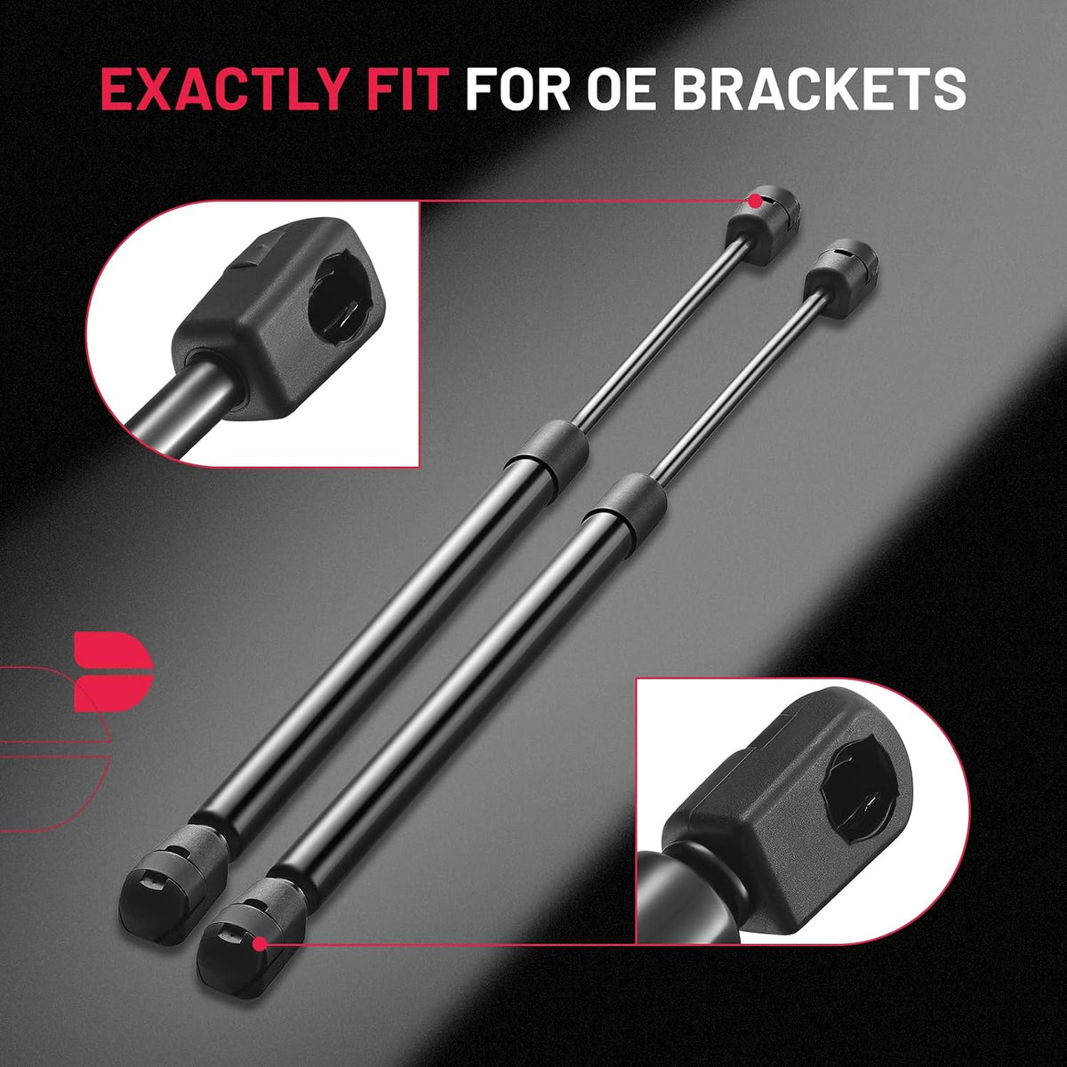Universal gas strut mounting end and piston rod detail