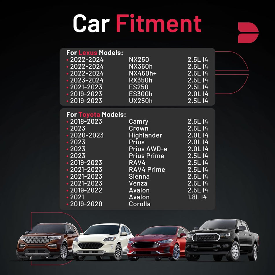 BDFHYK 96210 Double Iridium Spark Plugs Compatible with Lexus 19-23 ES300h, Compatible with Toyota 19-22 Avalon, 18-23 Camry, 19-23 RAV4, 19-20 Corolla, 20-23 Highlander 1.8L 2.0L 2.5 L4 Set of 4