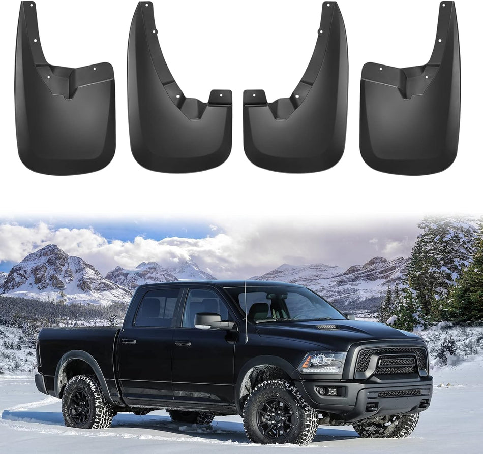 BDFHYK Mud Flaps Splash Guards 4PCS Front & Rear Side Mud Guards Compatible with Dodge Ram 1500 2500 3500 (2009-2022) Without OEM Fender Flares