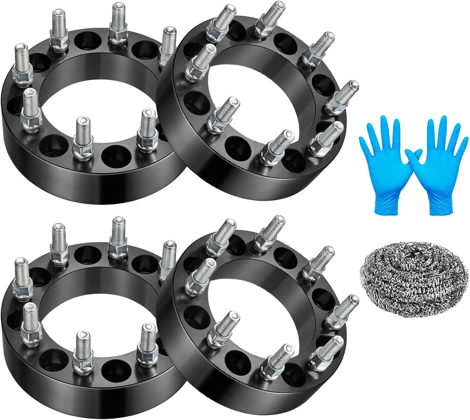 BDFHYK 2 inch Wheel Spacers 8x6.5 Compatible with Ram 2500 3500 1994-2010 E-250 E-350 Econoline F250 F350 1967-2002, 50.8(mm) Thickness, Forged 9/16x18 Studs 126MM Hub Bore, Set of 4, Not Hubcentric
