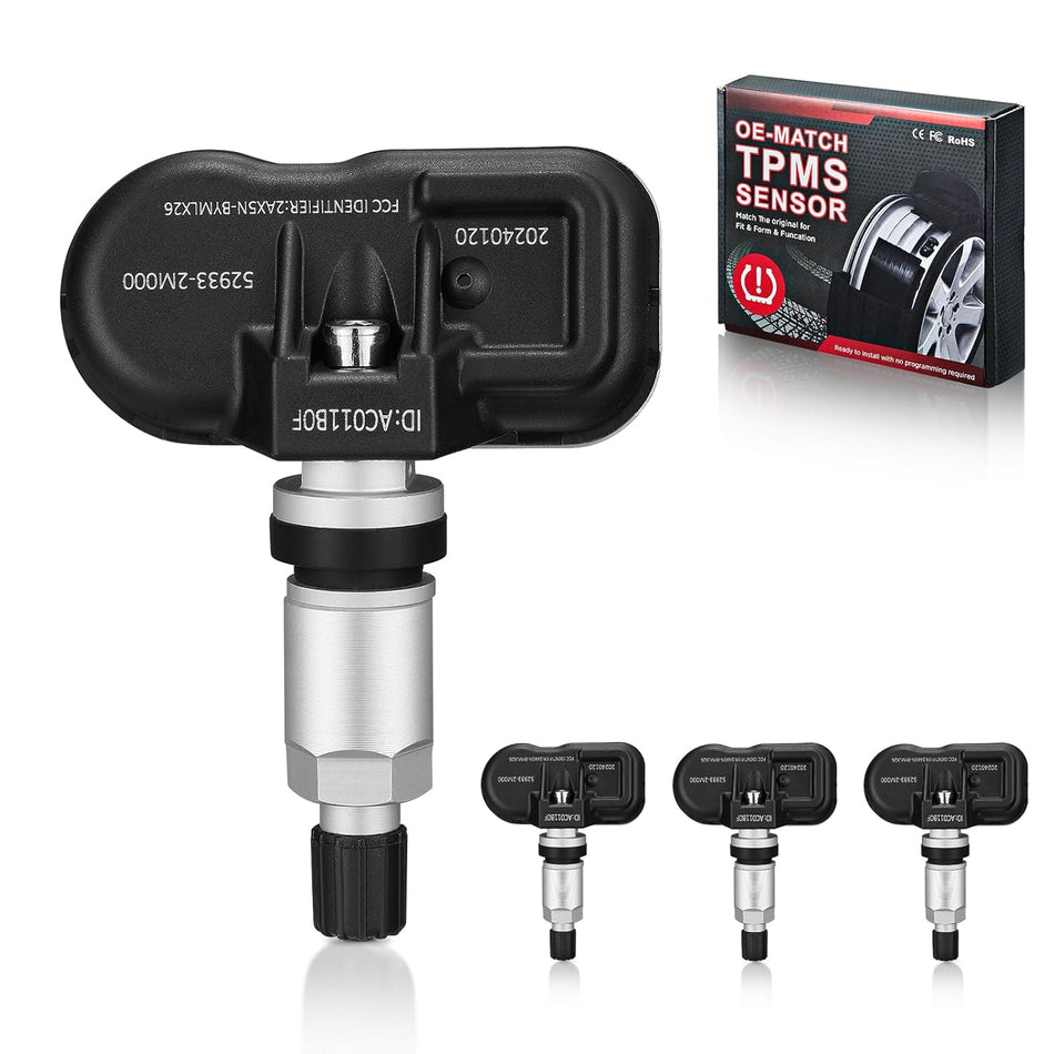 BDFHYK 315Mhz Tire Pressure Monitoring System TPMS Sensor Compatible with Hyundai Accent, Elantra GT, Sonata; Compatible with Kia Cadenza, Forte, Optima, Sorento, Soul 529332M000 529332M550 52933A5000