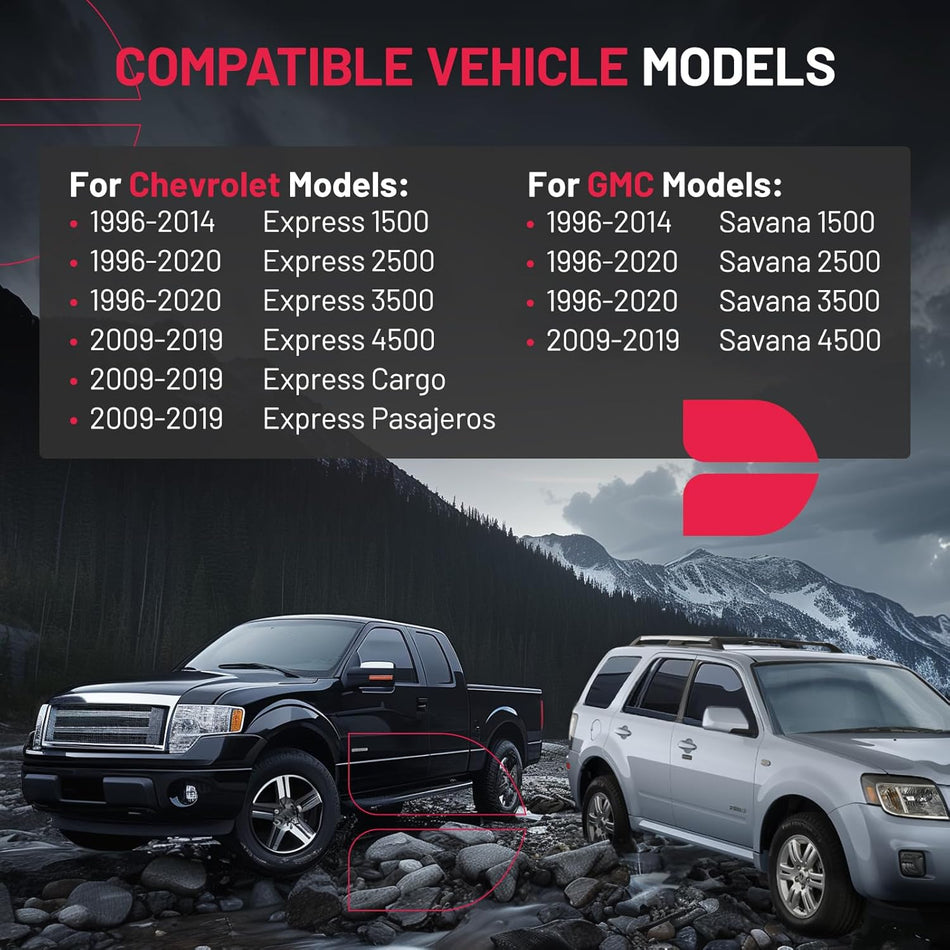 SYERAL Power Door Lock Actuator Rear Right Driver Side Compatible with Chevy 1996-2020 Express 1500 2500 3500 4500 Savana 1500 2500 3500 4500 Van Replaces 940-112 22745040 15021654 15116914 15132974