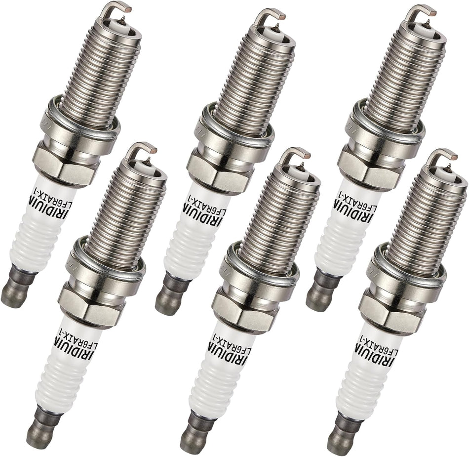 BDFHYK Set of 6 Iridium Spark Plugs Compatible with 128i 330i X3 X5 ES350 RX350 RX450h Legacy Outback 4Runner Avalon Camry Sienna Tacoma Tundra S60 S80 XC60 XC70,Engine Replacement for 6619 LFR6AIX-11