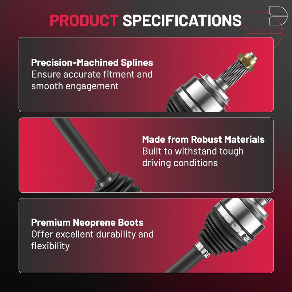 BDFHYK 2PCS NCV36568 NCV36569 CV Axle Shaft Assembly Front Left+Right Compatible with Compatible with Honda Civic 2006-2011