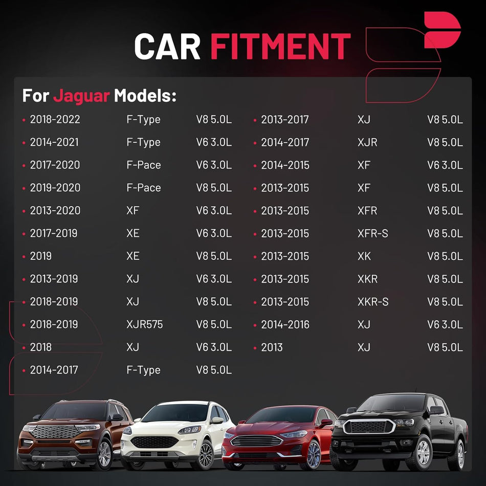 BDFHYK Ignition Coil Packs Compatible with Jaguar F-Type F-Pace XF XK XE XJR XJR575 XFR XFR-S XKR XKR-S V6 V8 3.0L 5.0L 2013 2014 2015 2016 2017 2018 2019 Coil for UF727 UF730 5C2257 C2Z18619 Set of 6