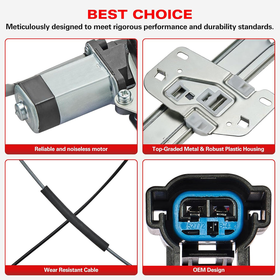 741-768 Power Window Regulator with Motor Front Left Driver Side for Jeep Cherokee 1997-2001 | Replace# 55154959AI