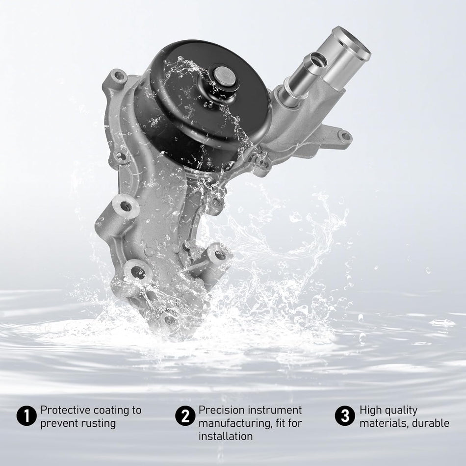 BDFHYK 44021 Automotive Engine Water Pump Kit Compatible with 2018 Jeep Wrangler JK V6 3.6L,2012-2018 Jeep Wrangler V6 3.6L 2012 2013 2014 2015 2016 2017 2018 Replace#NP1936,DP1898,US6699,WP1169B