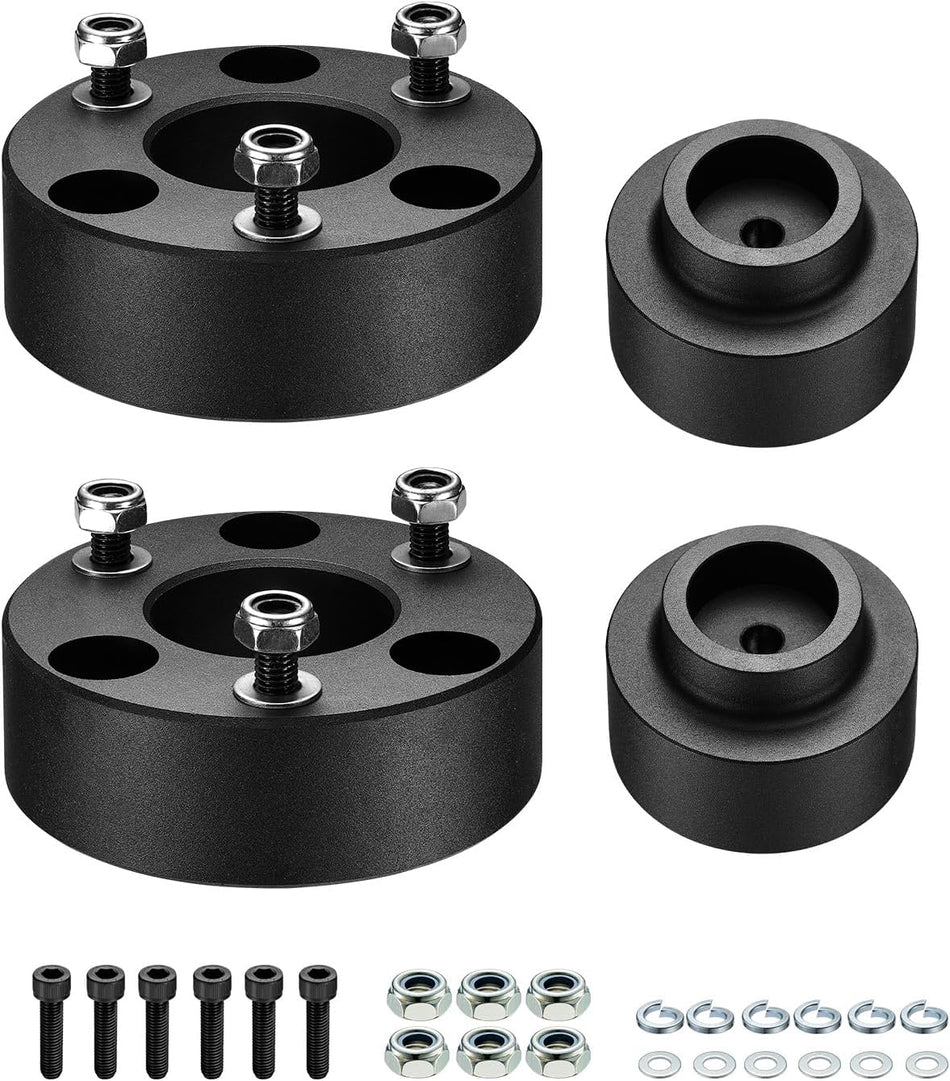 BDFHYK 2.5" Front and 1.5" Rear Leveling Lift Kits Compatible with Dodge Ram 1500 2009-2020, V6 3.6L 3.0L, Aluminum Billet Strut Spacers Leveling Kit