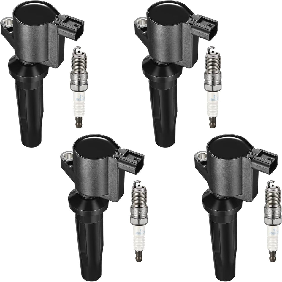 BDFHYK Ignition Coil FD505 & Spark Plug AP104 compatible with Mercury Escape C-Max Fusion Transit Connect MKZ 2.0L 2.5L,Set of 4