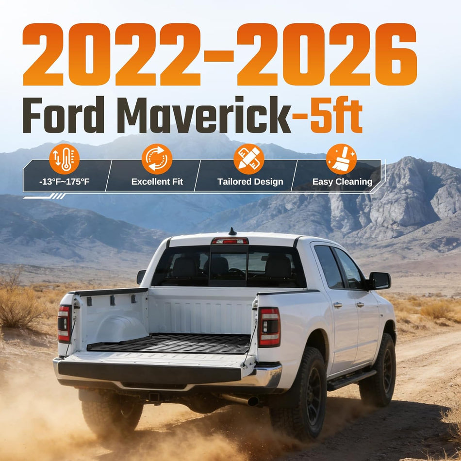 2022-2025 Ford Maverick Truck Bed Mat, Custom Fit TPE Cargo Liner (Gas Models) | BDFHYK