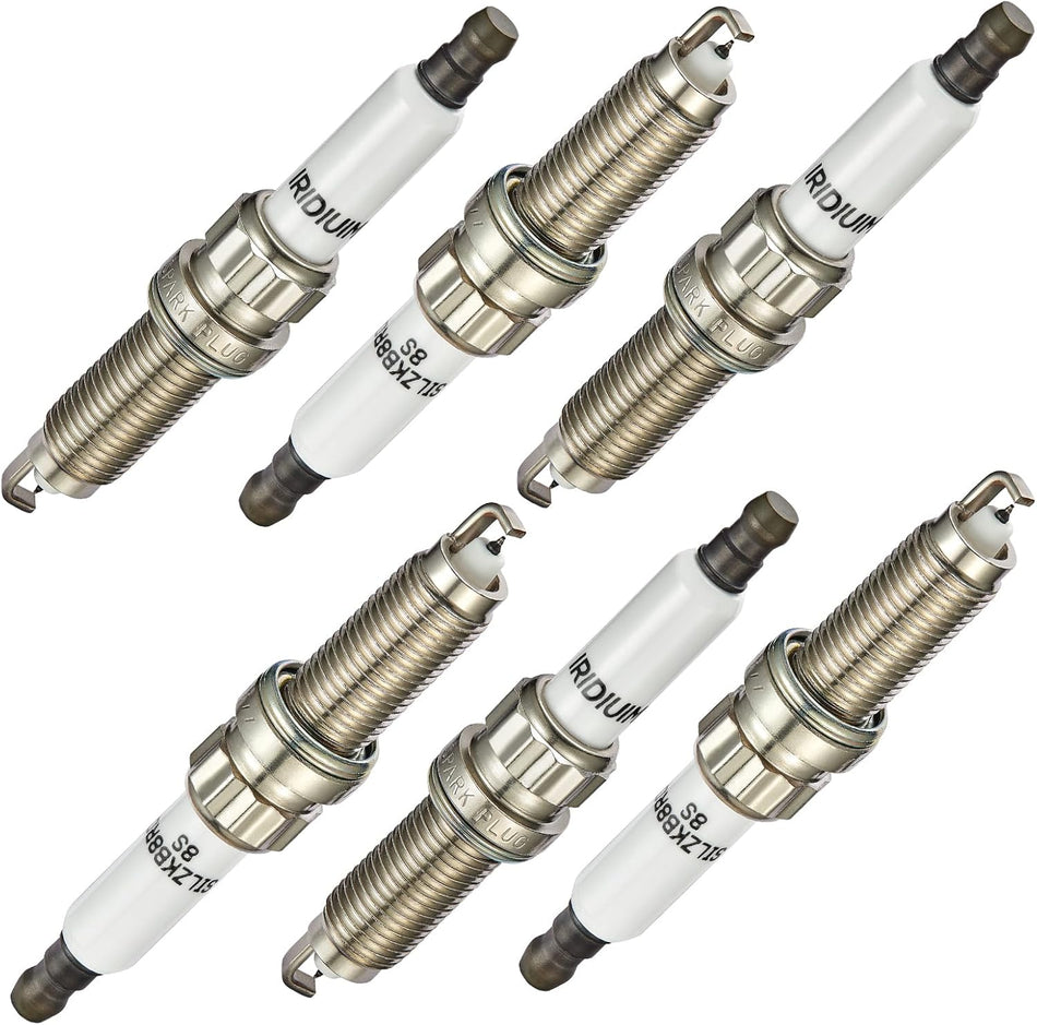 BDFHYK Set of 6 Iridium Spark Plug Compatible with BMW X3 X4 X5 X6 135i 335i 435i 535i 640i 740i 740Li M235i ActiveHybrid 3 5 7 3.0L L6 Engine Replacement for 97506 SILZKBR8D8S