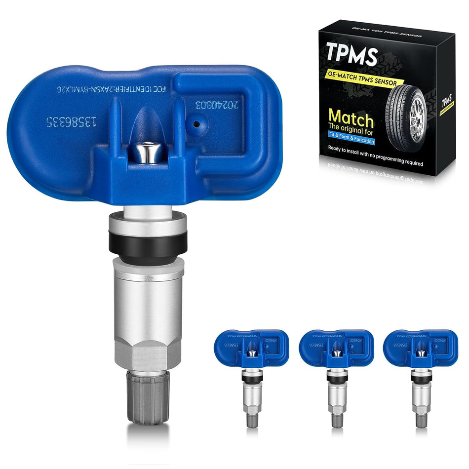 BDFHYK 315MHz TPMS Sensor Compatible with Chevy GMC Buick, Compatible with Cadillac Pontiac SAAB, Tire Pressure Monitoring System (TPMS) Sensors Replace# 13586335, 13581558, 15922396 Blue 4pcs