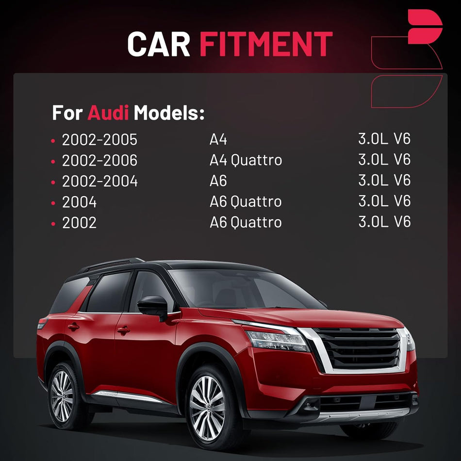 BDFHYK 4 Ignition Coil Pack UF483 and 4 Iridium Spark Plug 7092 Compatible with Audi 2002-2005 A4, 2002-2006 A4 Quattro, 2002-2004 A6, 2002 2004 A6 Quattro 3.0L L6 Coil for GN10444 6739301 1788338