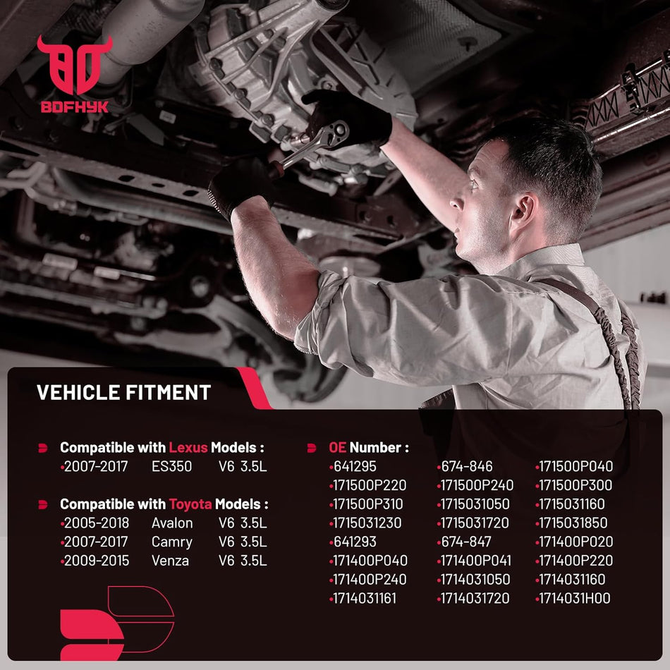 BDFHYK Front Left Catalytic Converter with Gasket Kit Compatible with Lexus ES350 07-17, Compatible with Toyota Avalon 05-18, Camry 07-17, Venza 09-15, V6 3.5L, EPA Compliant, Replace 641295