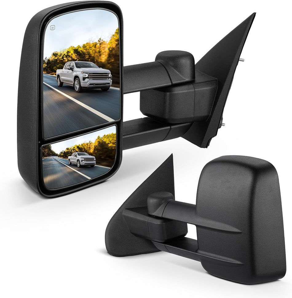 BDFHYK Towing Mirrors Compatible with Chevy 2014-2017 Silverado 1500, 2015-2016 Silverado 2500 HD, Compatible with GMC 15-16 Sierra 2500 HD, 14-17 Sierra 1500, Tow Mirrors Power Heated Adjustable, L&R