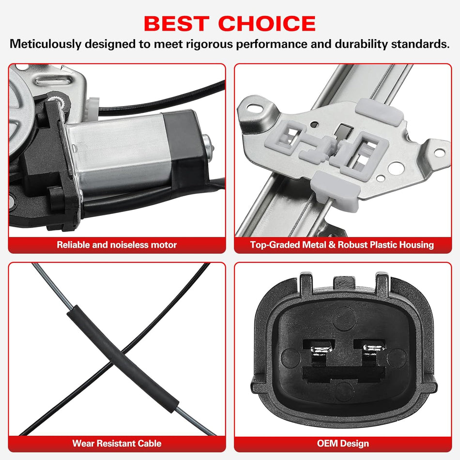 741-348 Power Window Regulator with Motor Front Left Driver Side| for Nissan Frontier 2005-2015, Pathfinder 2005-2010, Xterra 2005-2015| for Suzuki Equator | 11A241, 212-0003, 88242