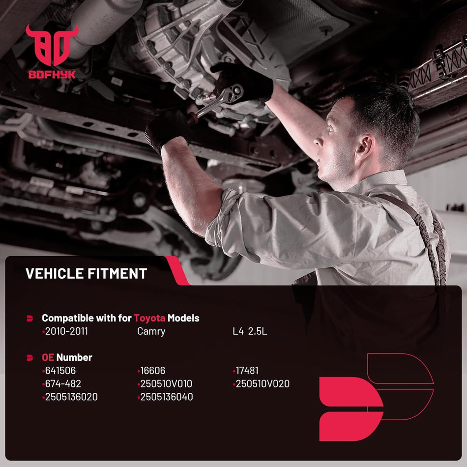 BDFHYK Exhaust Manifold Catalytic Converter with Gasket Kit Direct-Fit Compatible with Toyota Camry 07-09, Solara 06-08, L4 2.4L, EPA Compliant, Replace 641303, 674-044, 16498