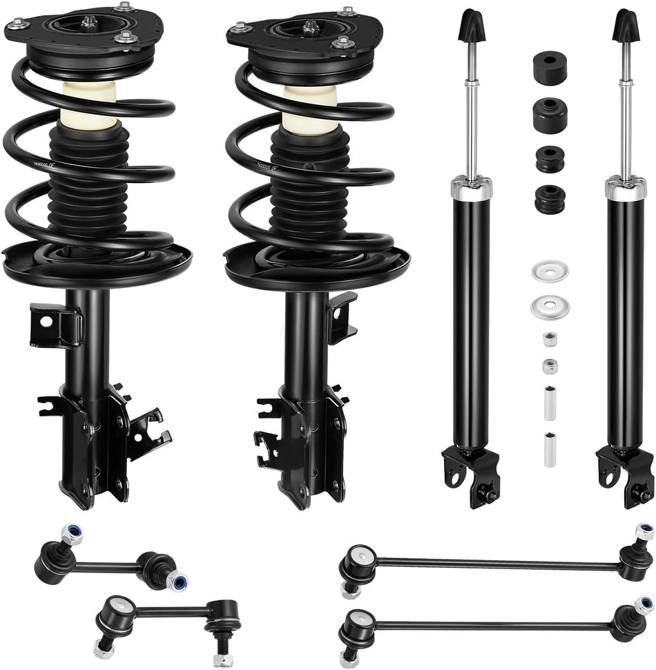 BDFHYK 2PCS Front and Rear Shock Absorbers,Front and 2PCS Rear Balance Bar Absorber kit Compatible with 2007-2013 Nissan Altima Replacement Struts Shocks Assembly for 172393 172392 4349075