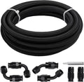 BDFHYK 10FT 5/16" PTFE Fuel Line Kit, 6AN, E85 LS Swap, Braided Hose