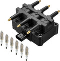 BDFHYK 1 Ignition Coil UF305 and 6 Iridium Plugs LZTR5AGP Fits Chrysler Pacifica Town & Country, Dodge Gr+,3.3L 3.8L V6