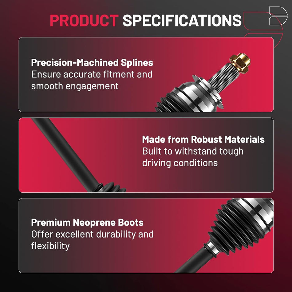 BDFHYK NCV66050 CV Axle Shaft Assembly Front Left/Right Compatible with Compatible with Subaru Crosstrek 2016-2017; Compatible with Subaru XV Crosstrek 2014-2015