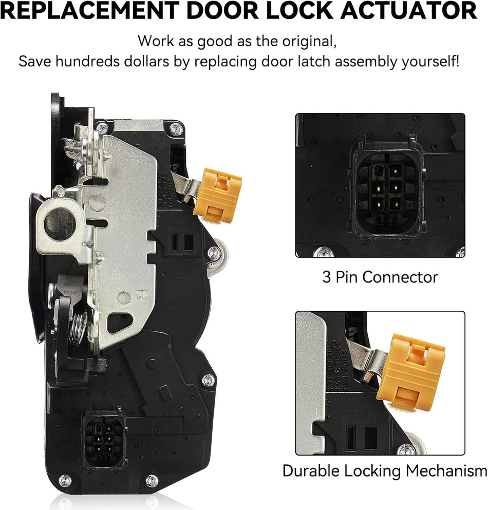 SYERAL Power Door Lock Actuator Motor Front Right Passenger Side 931-304 Compatible with Cadillac Escalade ESV EXT, Compatible with Chevrolet Suburban 1500 2500 GMC Sierra Yukon 20783852 25873485