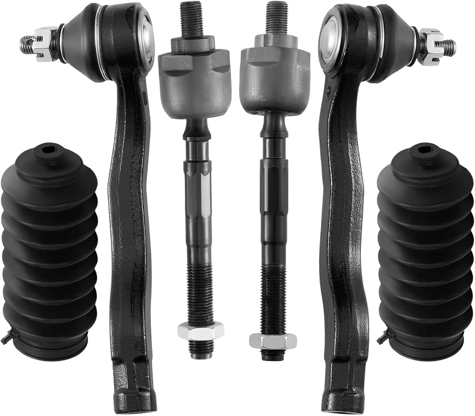 BDFHYK 6pcs Front Inner & Outer Tie Rod Ends Kit w/Tie Rod Boot Compatible with Acura EL 1997-2000,Compatible with Honda Civic 1996-2000 Replacement for EV367 ES3331 ES3332