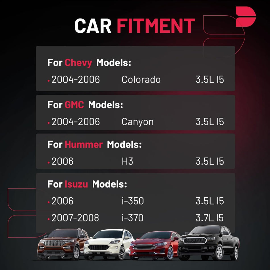 BDFHYK Ignition Coil Pack UF303 and Iridium Spark Plugs 5019 Compatible with Isuzu i-370 i-350,Compatible with Chevy Colorado, Canyon, H3 3.5L 3.7L L5 C1395 IC414 5C1392 12568062 E255 GN10114,Set of 5