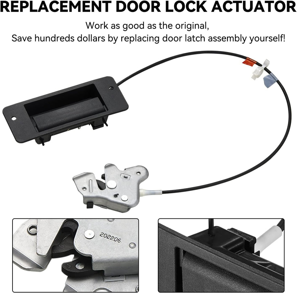 SYERAL Lower Door Latch Assembly w/Door Handle Compatible with E150 E250 E350 Van Superduty 1992-2009 Passenger Side Hinged Door Left Replace Latch and Handle 6C2Z-15264A01-AA