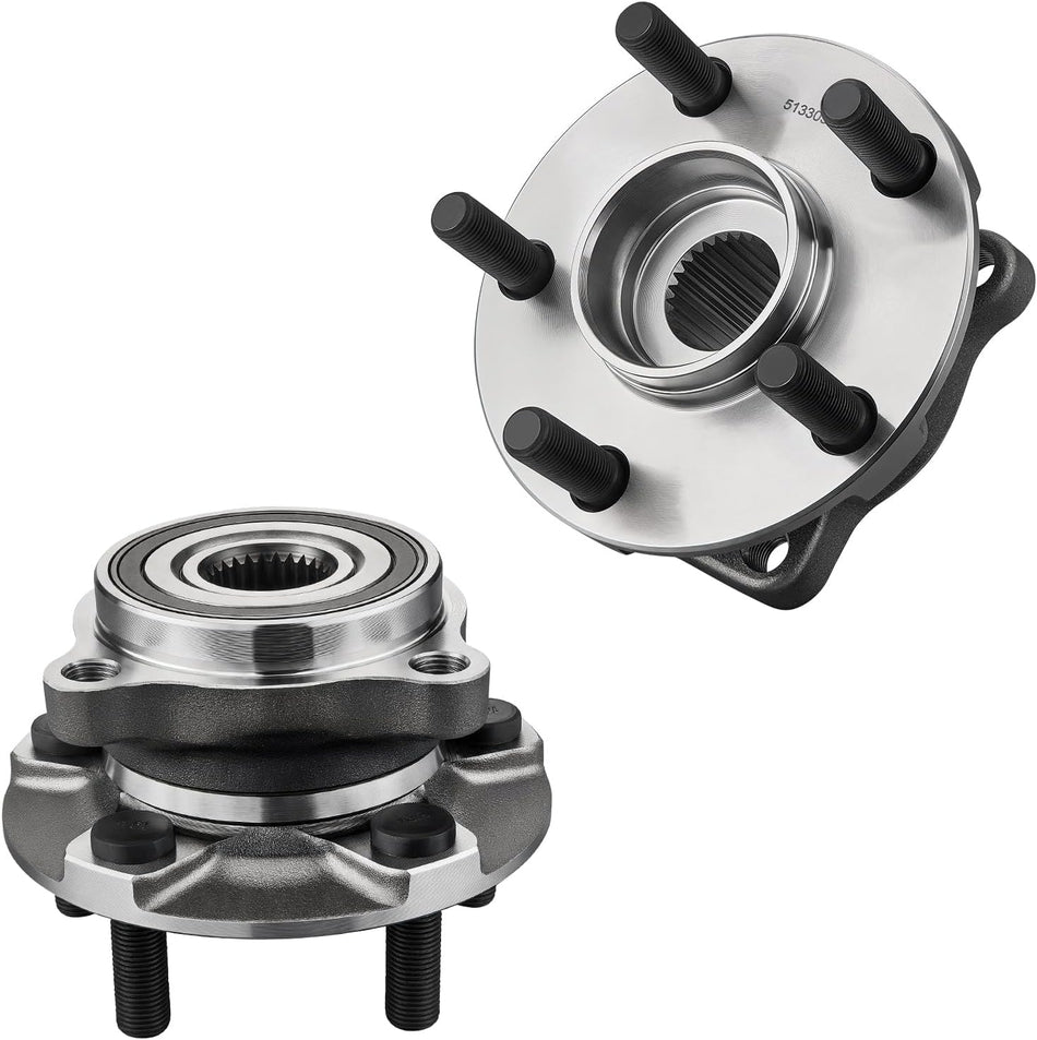 BDFHYK 513303 2PCS Front Wheel Bearing and Hub Assembly 5 Lugs Compatible with Subaru Forester 2009-2014, Impreza 2008-2014, Legacy 2005-2014, Outback 2005-2014, XV Crosstrek 2013-2014