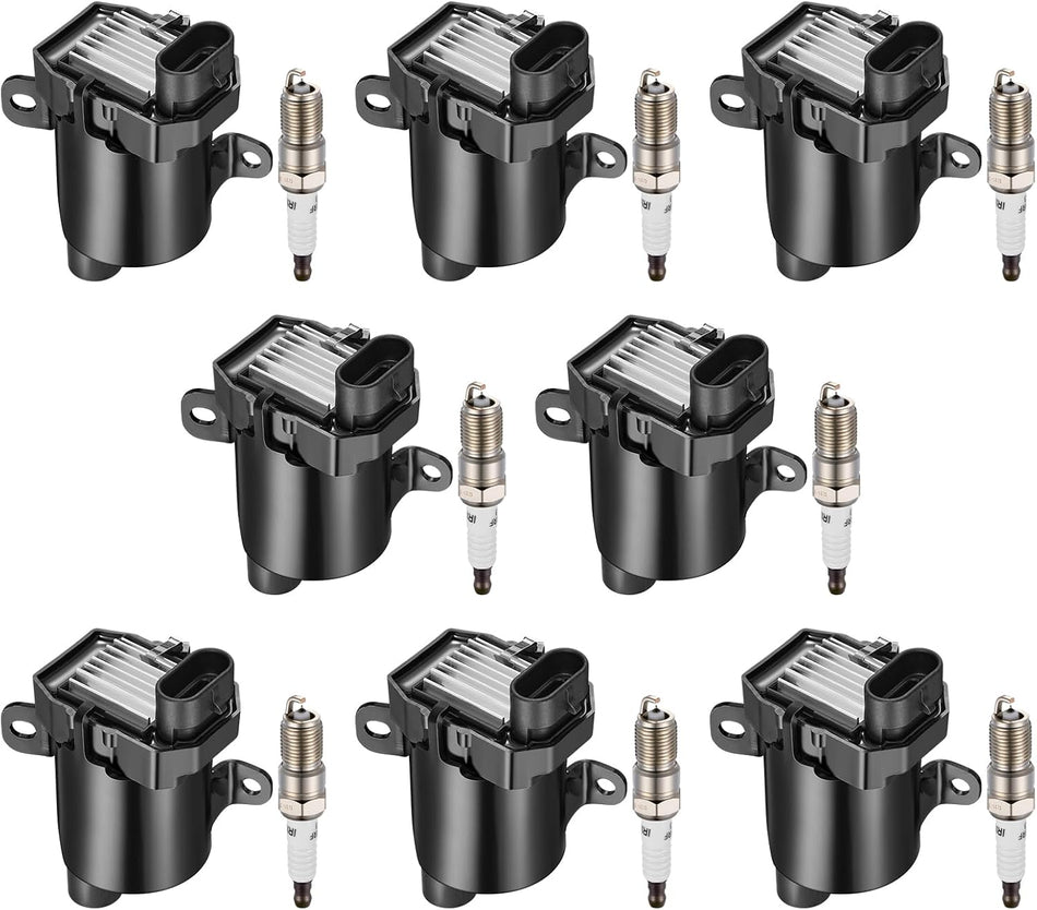 BDFHYK 8 Ignition Coil Pack UF262 and 8 Iridium Spark Plug 3186 Compatible with GMC Sierra Savana Yukon Envoy, Compatible with Chevy Silverado Suburban Express Avalanche 1500 2500 3500 Tahoe Escalade