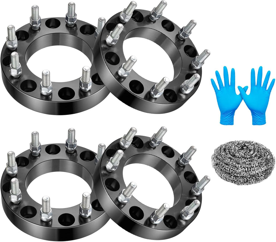 BDFHYK Wheel Spacers Compatible with Chevy GMC Truck for Silverado 2500 3500 HD Sierra 2500 3500 HD, Thickness 1.5" (38mm) Spacers 8x7 (8x180 mm), M14x1.5 & 125mm Hub Bore, Set of 4 No Lip