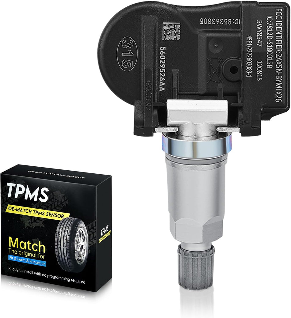 BDFHYK OEM TPMS Sensor 315Mhz Tire Pressure Monitoring System Sensor Compatible with 2005-2014 Jeep Chrysler Dodge Mitsubishi, Wrangler Liberty Grand Cherokee Charger 200 300, 68001696AB, 56029465AB