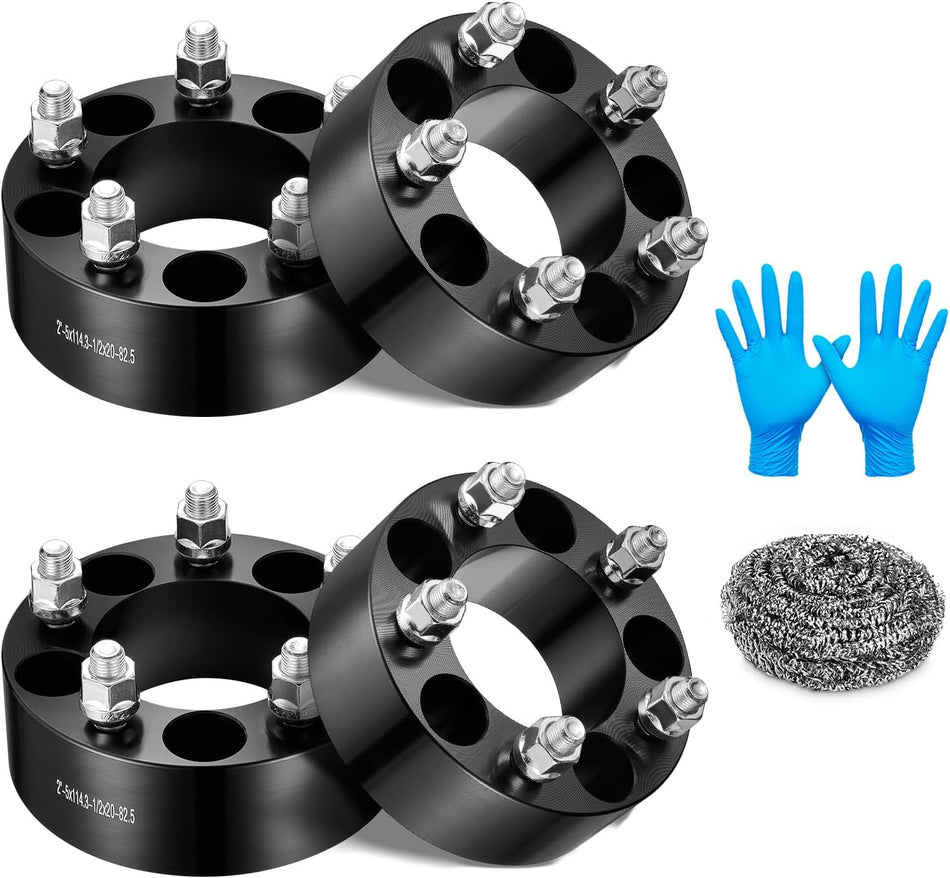 BDFHYK 5x114.3mm Wheel Spacers 2 inch Thickness Compatible with Jeep Cherokee Lincoln Aviator Explorer Ford Edge, Forged 5 Lug Wheel Adapters 1/2 x 20 mm & 82.5 mm Hub Bore, Set of 4 Not Hubcentric