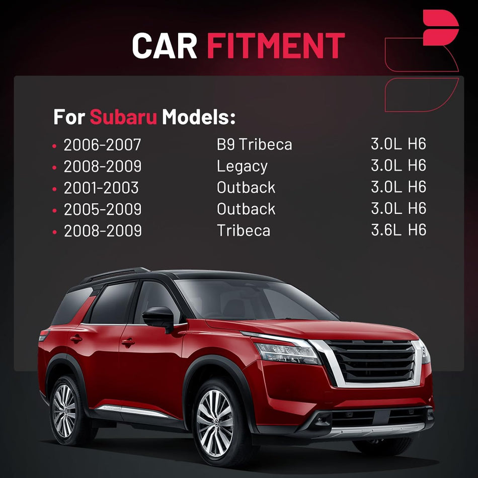 BDFHYK 6 Ignition Coil Pack UF287 and 6 Iridium Spark Plug 4704 Compatible with Subaru 2006-2007 B9 Tribeca, 2008-2009 Legacy, 2001-2003 2005-2009 Outback, 2008-2009 Tribeca 3.0L H6 Coil for GN10435