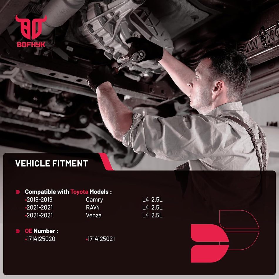 BDFHYK Front Exhaust Manifold Catalytic Converter with Gasket Kit Direct-Fit Compatible with Toyota Camry 2018-2019, RAV4 2021, Venza 2021, L4 2.5L, EPA Compliant, Replace 1714125020