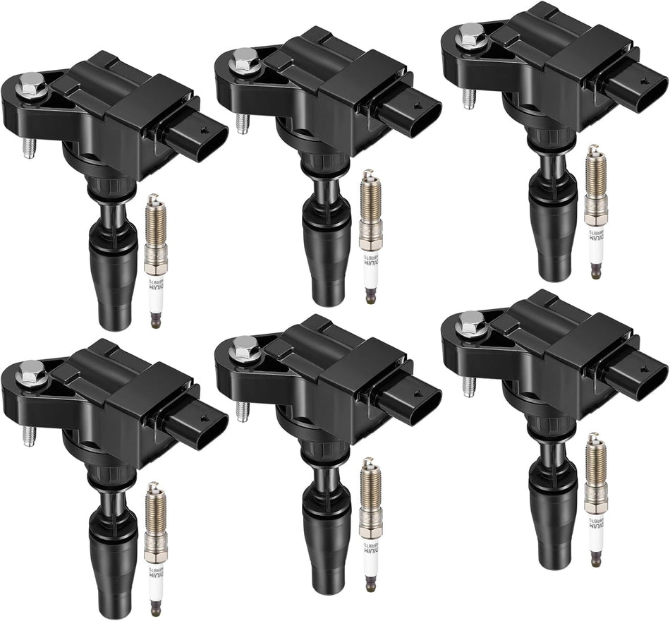 BDFHYK 6 Ignition Coil Pack UF830 and 6 Iridium Spark Plug LNAR7AIX Compatible with Chevy 16-20 Camaro, 19-20 Blazer, Compatible with Cadillac 17-20 XT5 CT6 ATS CTS, 17-20 LaCrosse Coil for GN10889