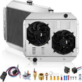 3-Row Radiator with Fan for Ford Bronco F-100 F-150 F-250 F-350 1968-1979, Replace CU433, 44mm Core BDFHYK