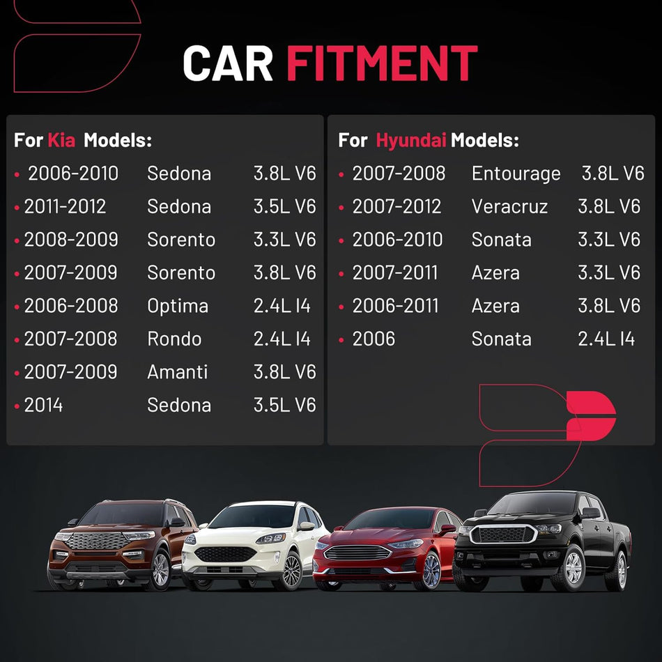 BDFHYK Ignition Coil Pack UF-546 and Iridium Spark Plugs 7090 Compatible with Hyundai Azera Entourage Sonata Veracruz Kia Amanti Optima Rondo Sedona Sorento 2.4L 4.3L 4.5L 4.8L L4 V6 IC626,Sets of 6