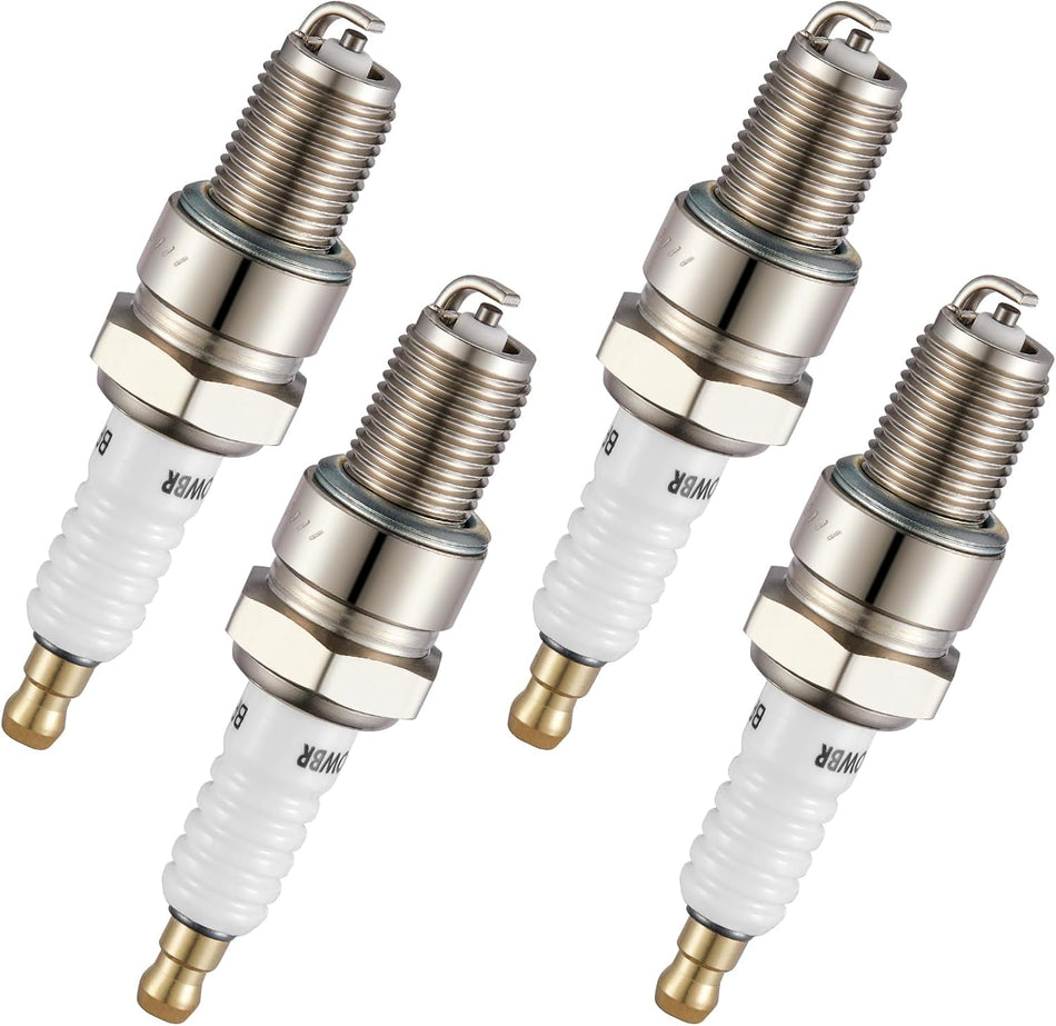 BDFHYK Spark Plugs BPR6ES Compatible with BMW 2002 2002tii,Compatible with Honda Civic,Galant Eclipse Saab 99 900,Rabbit Quantum,242 244 740 Replacement for 7131 Set of 4