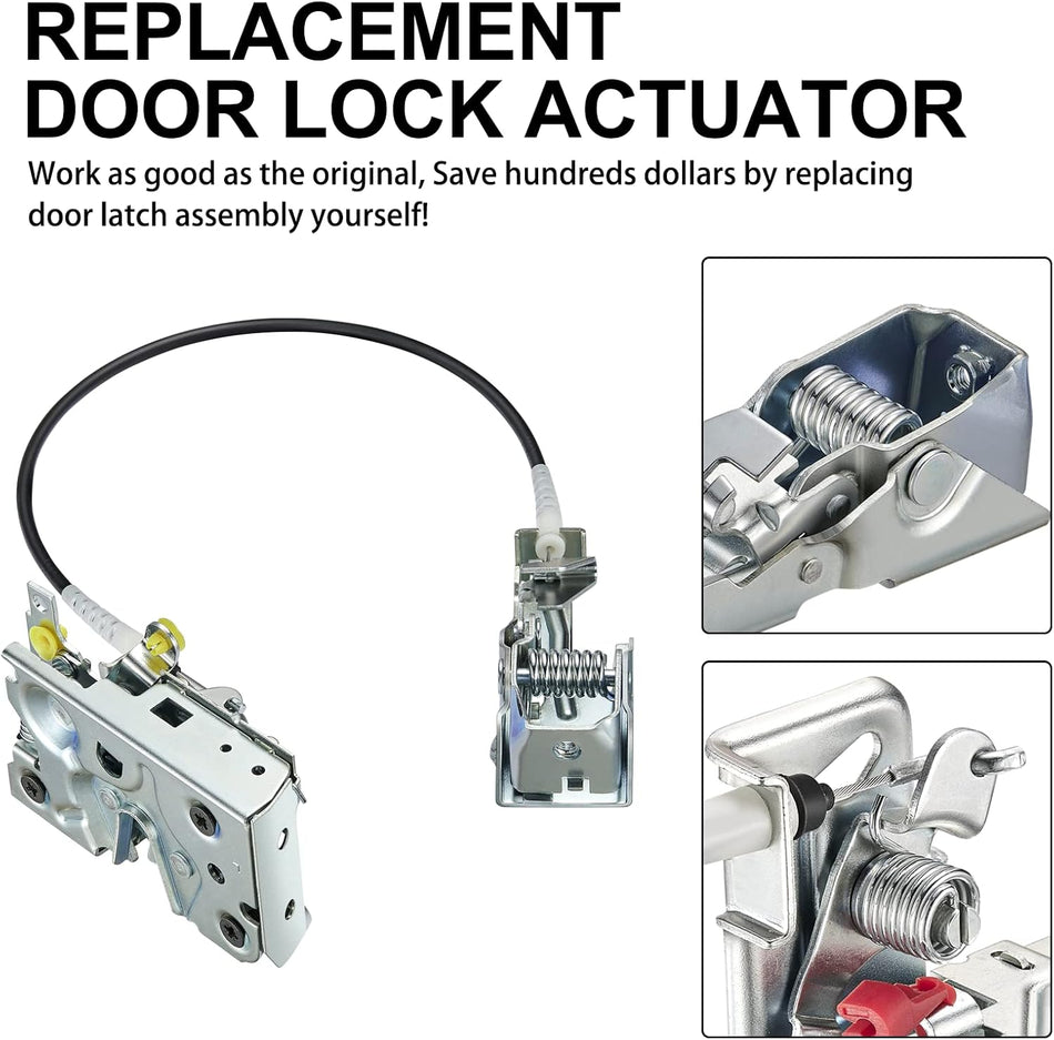 SYERAL Power Door Lock Actuator Assembly F4TZ-15219A65-A Front Left Driver Side Compatible with Ford 1992-1996 Bronco F-150, 1992-1997 F-250 F-350 Door Latch Lock Actuator Motor Cable Rod Kit