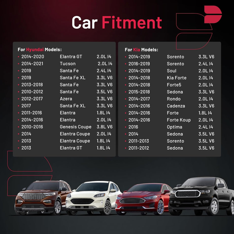 BDFHYK Iridium Spark Plugs Compatible with Hyundai Azera Elantra Tucson for Kia Forte Cadenza Optima Rondo Sedona Sorento Soul 1.8L 2.0L 2.4L 3.3L 3.5L 3.8L L4 V6 Engine Replacement for 9686, Set of 4